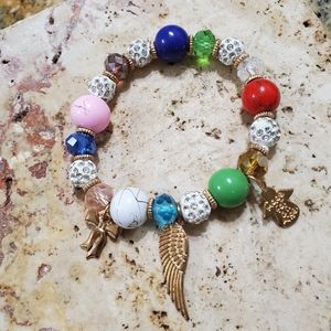 Stretchy Glitzy Charm Bracelet